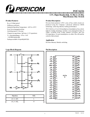 PI3C16226 Datasheet PDF Pericom Semiconductor