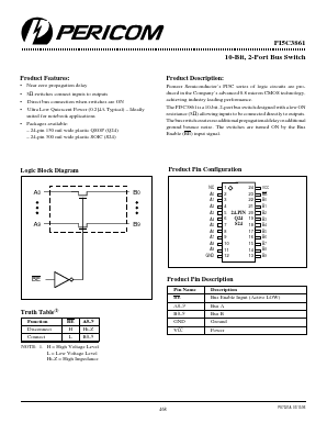 PI5C3861L Datasheet PDF Pericom Semiconductor