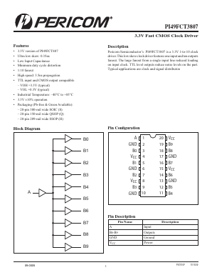 PI49FCT3807DHEX Datasheet PDF Pericom Semiconductor