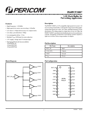 PI49FCT20807Q Datasheet PDF Pericom Semiconductor