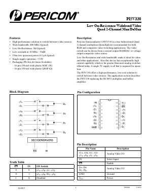 PI5V330W Datasheet PDF Pericom Semiconductor