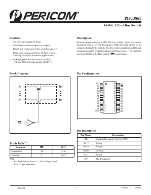 PI5C3861 Datasheet PDF Pericom Semiconductor