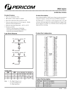 PI5C16211K Datasheet PDF Pericom Semiconductor