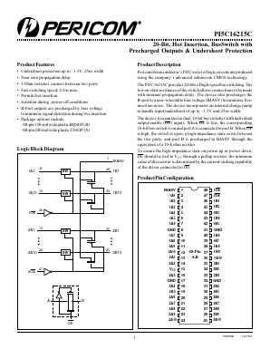 PI5C16215C Datasheet PDF Pericom Semiconductor
