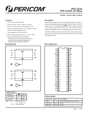 PI5C16245 Datasheet PDF Pericom Semiconductor