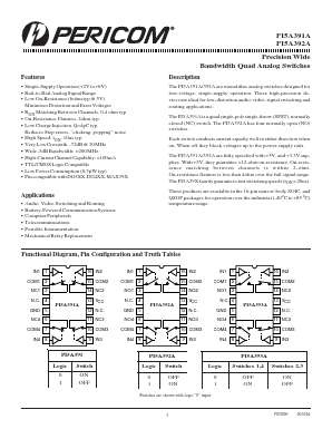 PI5A391AQEX Datasheet PDF Pericom Semiconductor