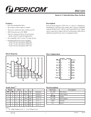 PI5C3253QEX Datasheet PDF Pericom Semiconductor