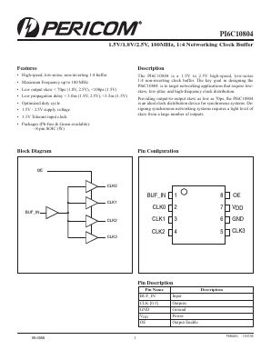 PI6C10804WE Datasheet PDF Pericom Semiconductor