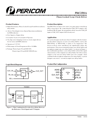 PI6C2501AW Datasheet PDF Pericom Semiconductor