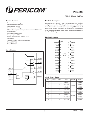 PI6C2410LE Datasheet PDF Pericom Semiconductor