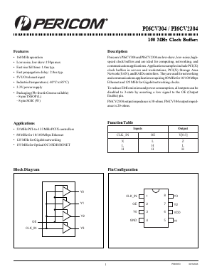 PI6CV2304W Datasheet PDF Pericom Semiconductor