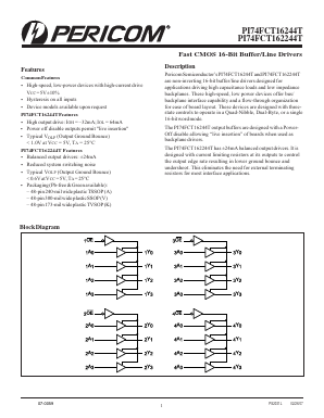 PI74FCT16244TAE Datasheet PDF Pericom Semiconductor