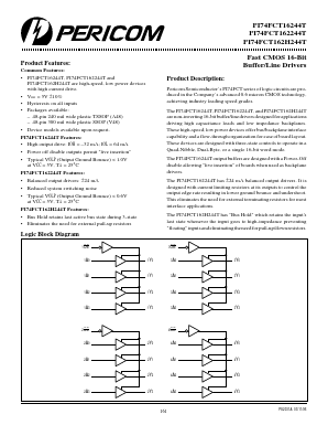 PI74FCT162H244T Datasheet PDF Pericom Semiconductor