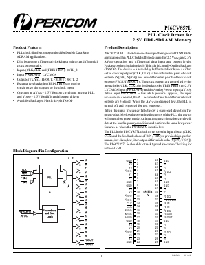 PI6CV857LA Datasheet PDF Pericom Semiconductor
