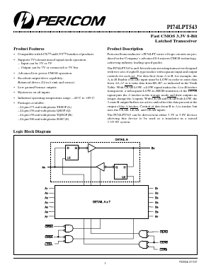 PI74LPT543CL Datasheet PDF Pericom Semiconductor