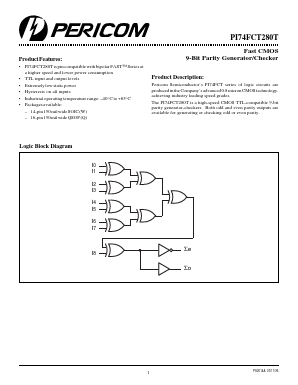 PI74FCT280TQ Datasheet PDF Pericom Semiconductor