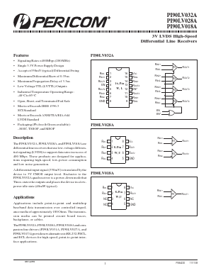 PI90LV018A Datasheet PDF Pericom Semiconductor