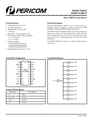 PI49FCT807TSC Datasheet PDF Pericom Semiconductor
