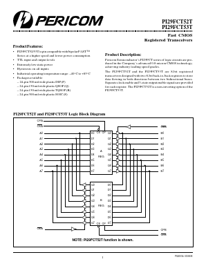 PI29FCT52T Datasheet PDF Pericom Semiconductor