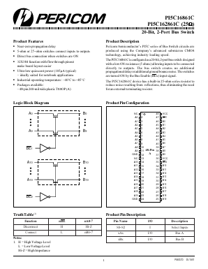 PI5C162861C Datasheet PDF Pericom Semiconductor