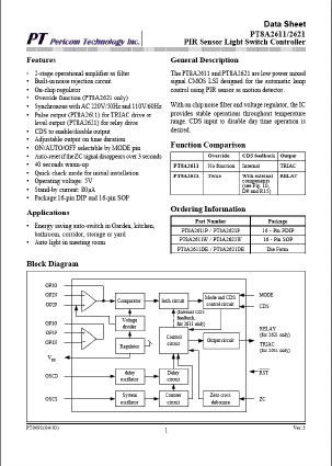 PT8A2612P Datasheet PDF Pericom Semiconductor