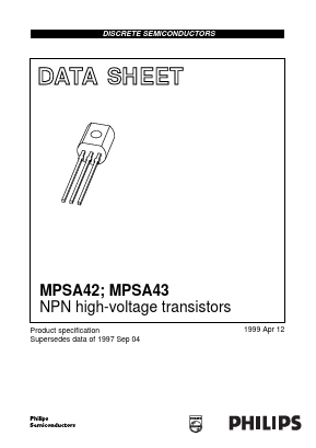 MPSA42 Datasheet PDF Philips Electronics
