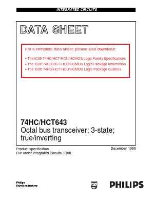 74HCT643D Datasheet PDF Philips Electronics
