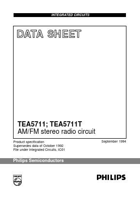 TEA5711/N2 Datasheet PDF Philips Electronics