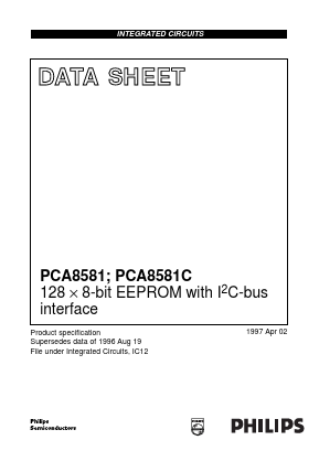 PCA8581T/F6 Datasheet PDF Philips Electronics