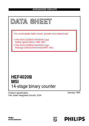 HEF4020BDB Datasheet PDF Philips Electronics