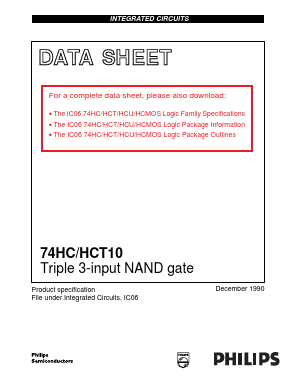 74HCT10 Datasheet PDF Philips Electronics
