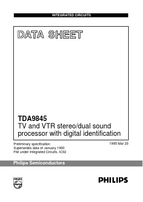TDA9845T Datasheet PDF Philips Electronics