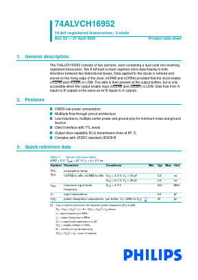 74ALVCH16952 Datasheet PDF Philips Electronics