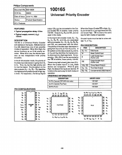 100165F Datasheet PDF Philips Electronics