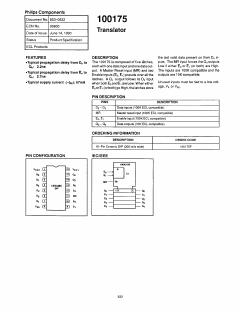 100175 Datasheet PDF Philips Electronics