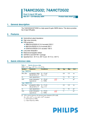 74AHC2G Datasheet PDF Philips Electronics