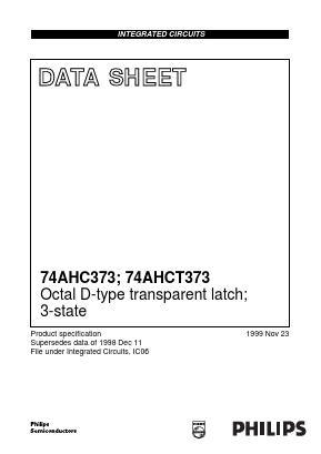 74AHCT373PW Datasheet PDF Philips Electronics