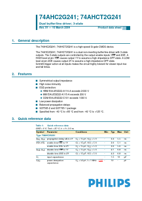 74AHCT2G241DC Datasheet PDF Philips Electronics
