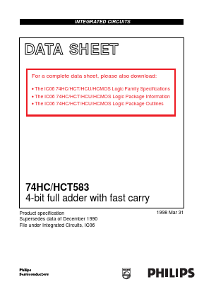 74HC/HCT583 Datasheet PDF Philips Electronics