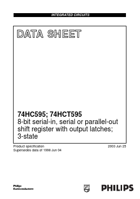 74HCT595PW Datasheet PDF Philips Electronics