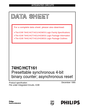 74HCT161D Datasheet PDF Philips Electronics