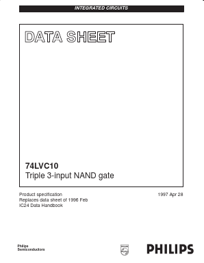 74LVC10 Datasheet PDF Philips Electronics