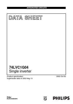 74LVC1G04 Datasheet PDF Philips Electronics