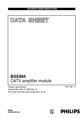 BGE884 Datasheet PDF Philips Electronics