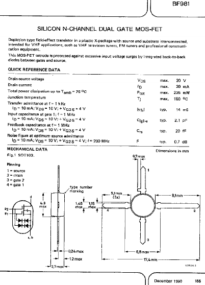 BF981 Datasheet PDF Philips Electronics