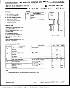 BFQ235 Datasheet PDF Philips Electronics