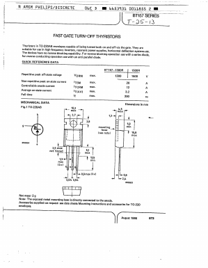 BT157-1300R Datasheet PDF Philips Electronics