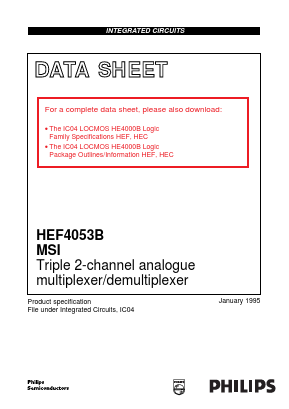 HEF4053BT Datasheet PDF Philips Electronics