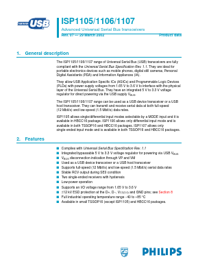 ISP1106 Datasheet PDF Philips Electronics