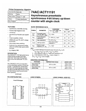74AC11191D Datasheet PDF Philips Electronics